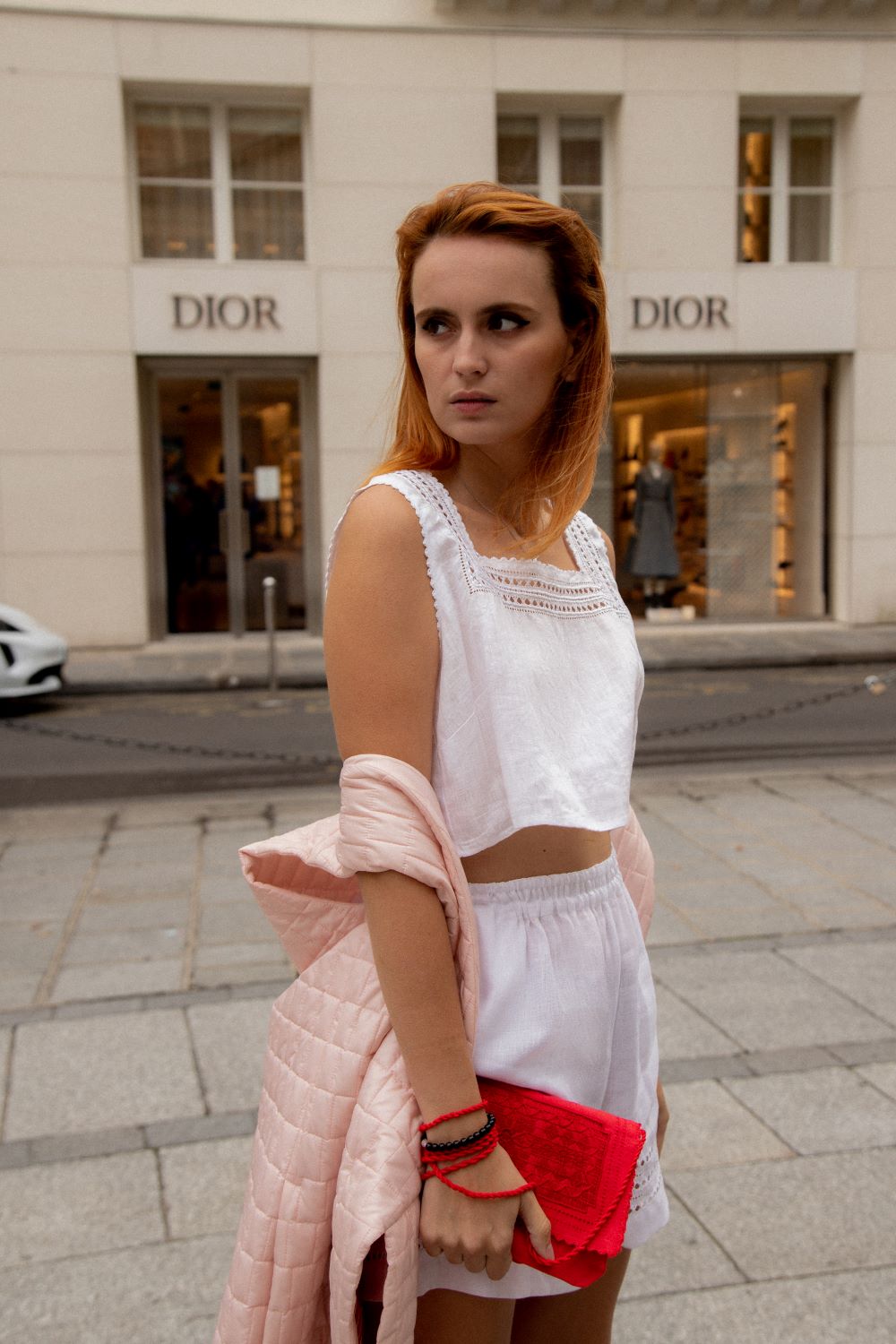 Glafira Crop Top in Elegant White Balushka